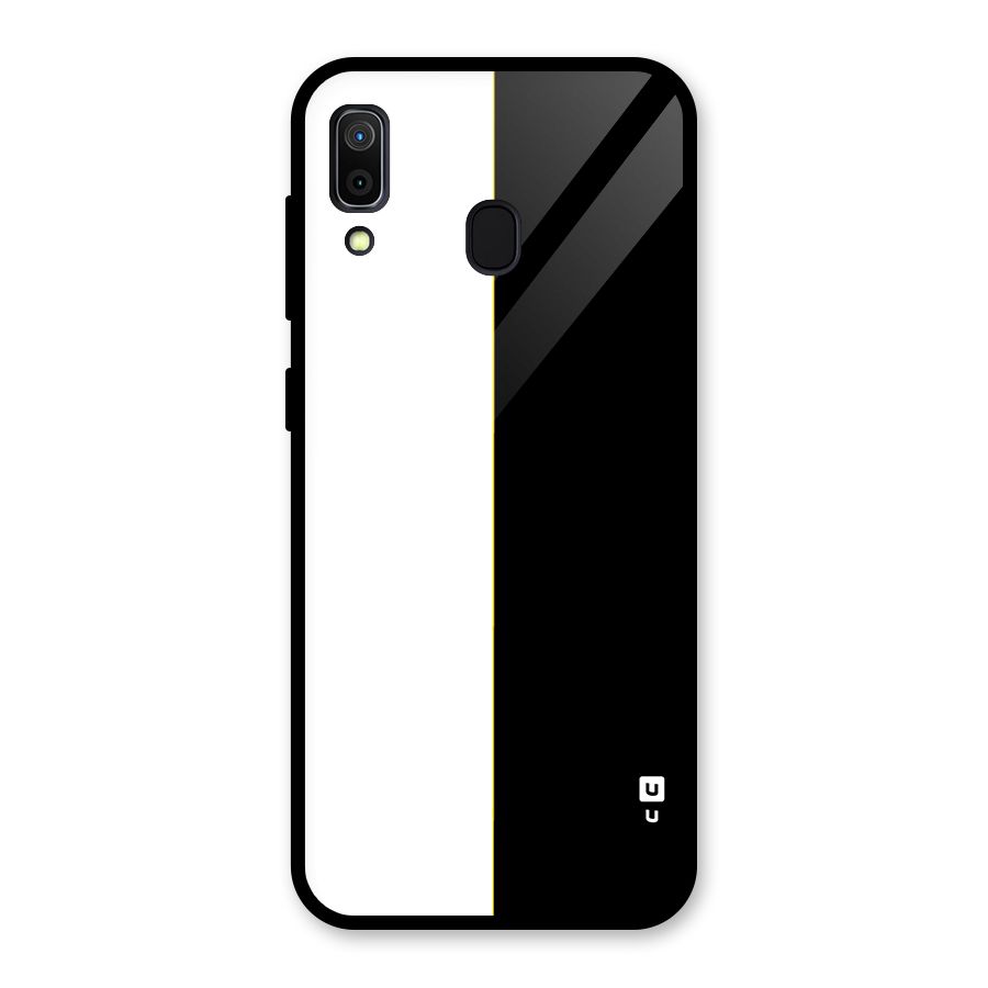White Black Super Minimalistic Glass Back Case for Galaxy A30