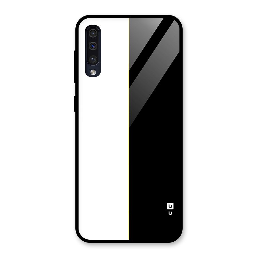 White Black Super Minimalistic Glass Back Case for Galaxy A50s