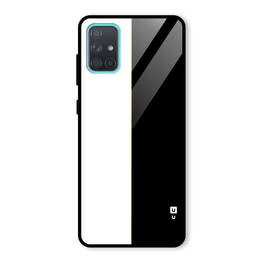 White Black Super Minimalistic Glass Back Case for Galaxy A71