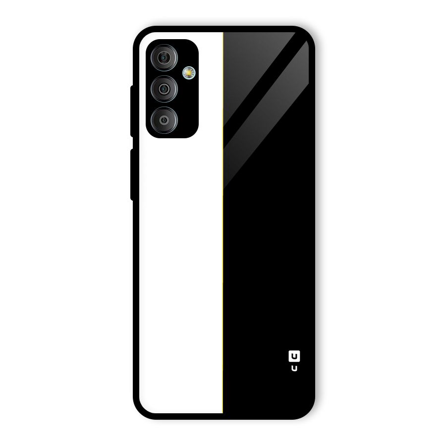 White Black Super Minimalistic Glass Back Case for Galaxy F23