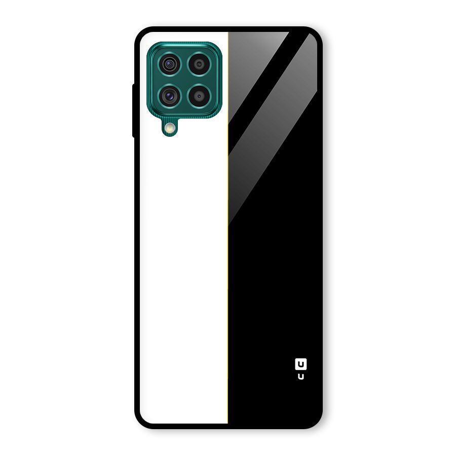 White Black Super Minimalistic Glass Back Case for Galaxy F62