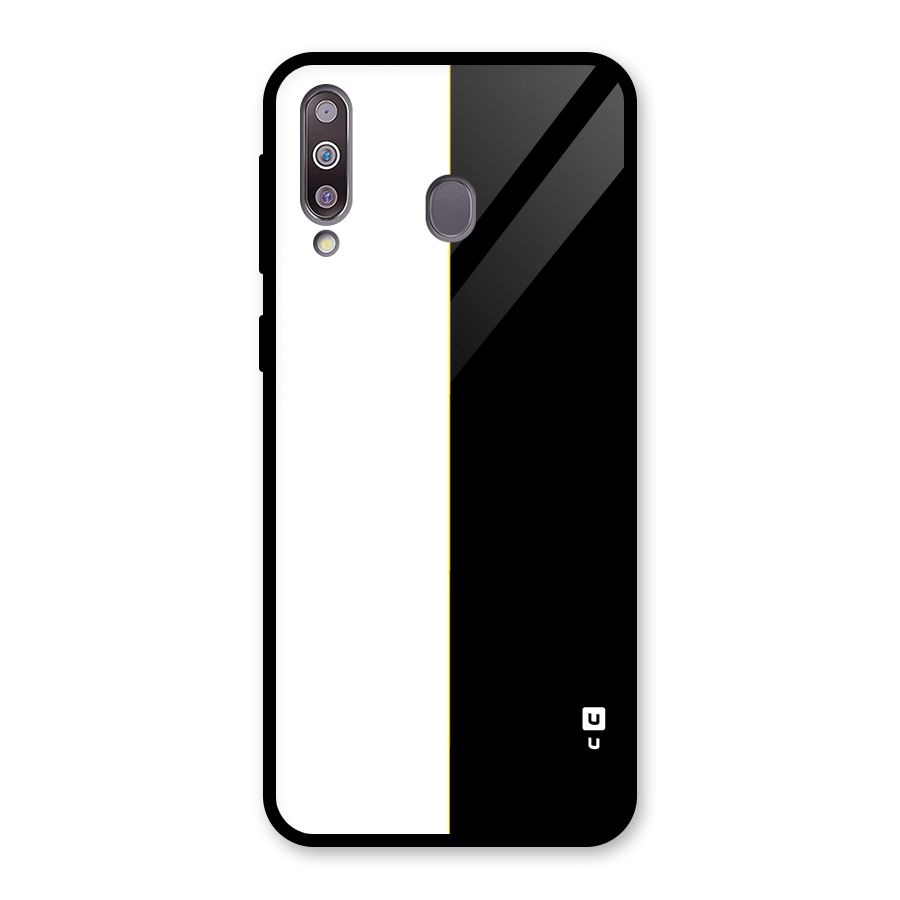White Black Super Minimalistic Glass Back Case for Galaxy M30