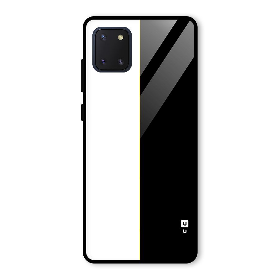 White Black Super Minimalistic Glass Back Case for Galaxy Note 10 Lite