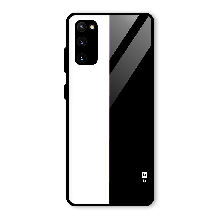 White Black Super Minimalistic Glass Back Case for Galaxy S20 FE