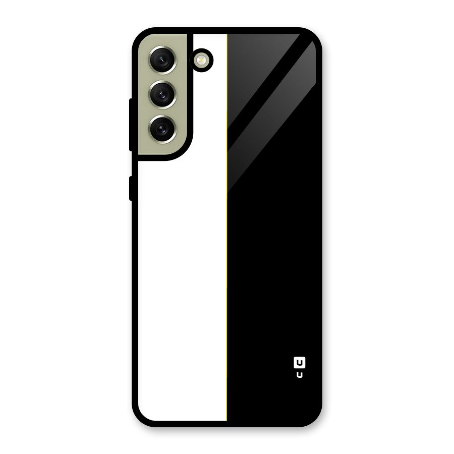 White Black Super Minimalistic Glass Back Case for Galaxy S21 FE 5G