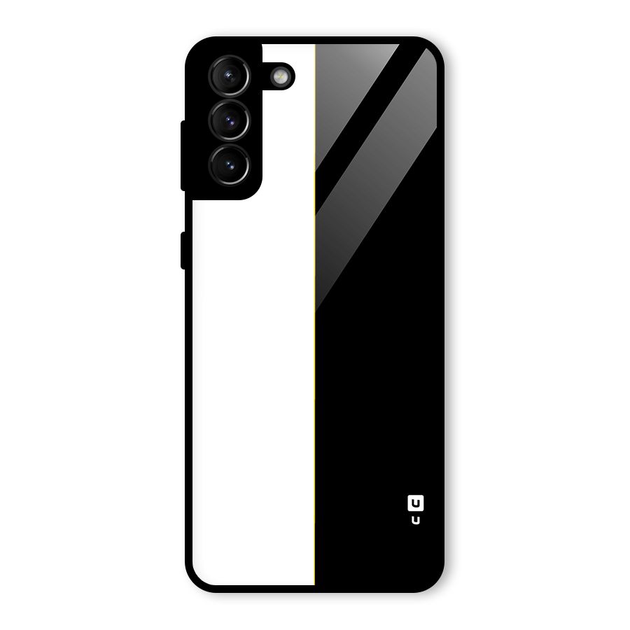 White Black Super Minimalistic Glass Back Case for Galaxy S21 Plus