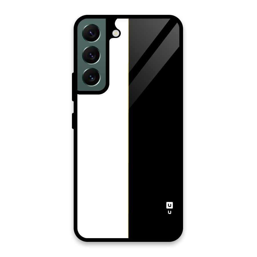 White Black Super Minimalistic Glass Back Case for Galaxy S22 5G