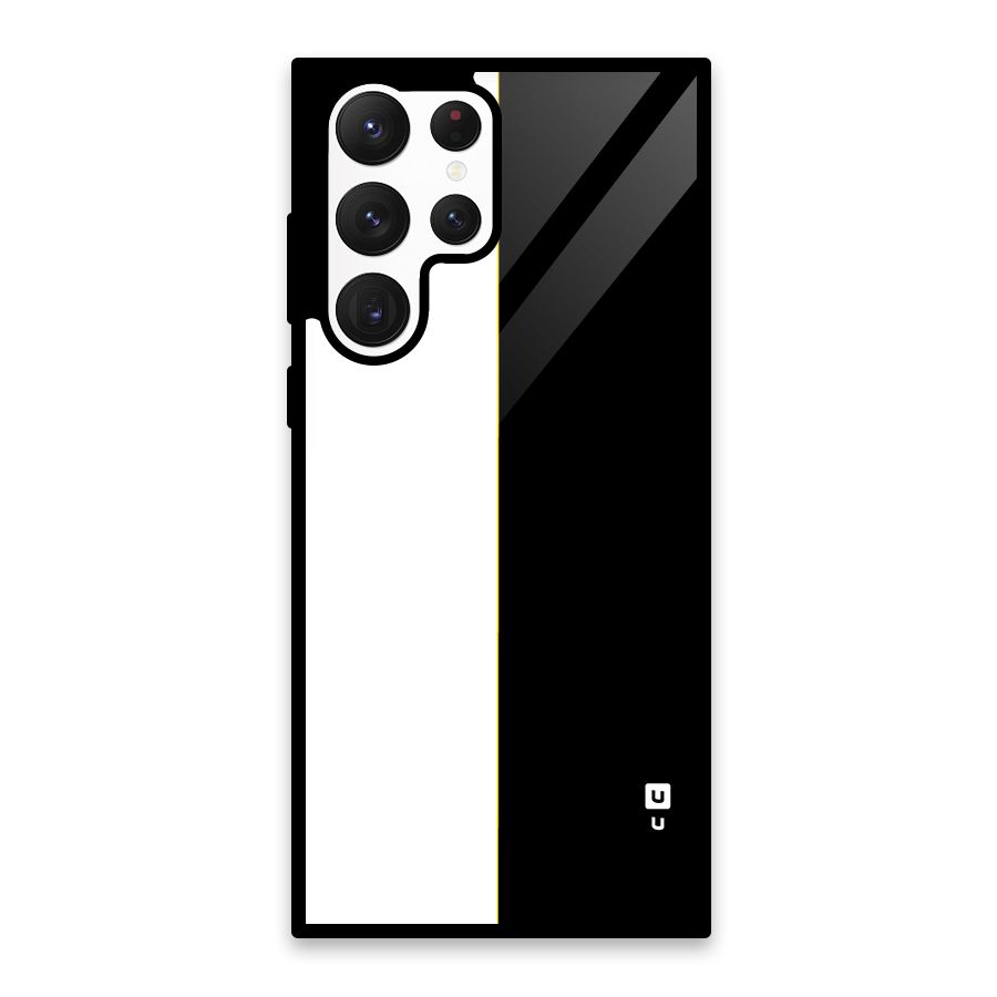 White Black Super Minimalistic Glass Back Case for Galaxy S22 Ultra 5G