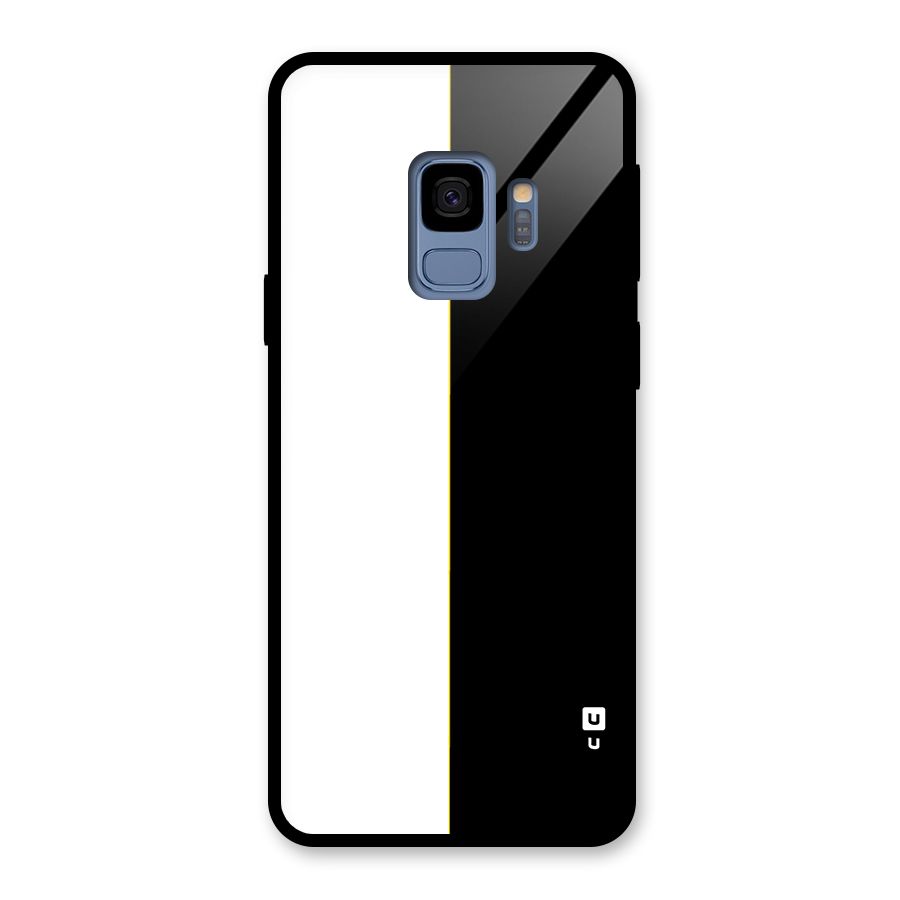 White Black Super Minimalistic Glass Back Case for Galaxy S9
