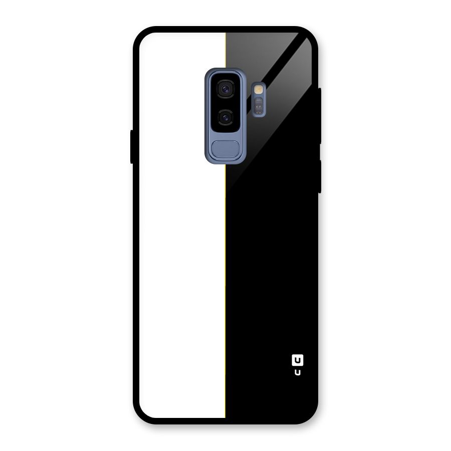 White Black Super Minimalistic Glass Back Case for Galaxy S9 Plus