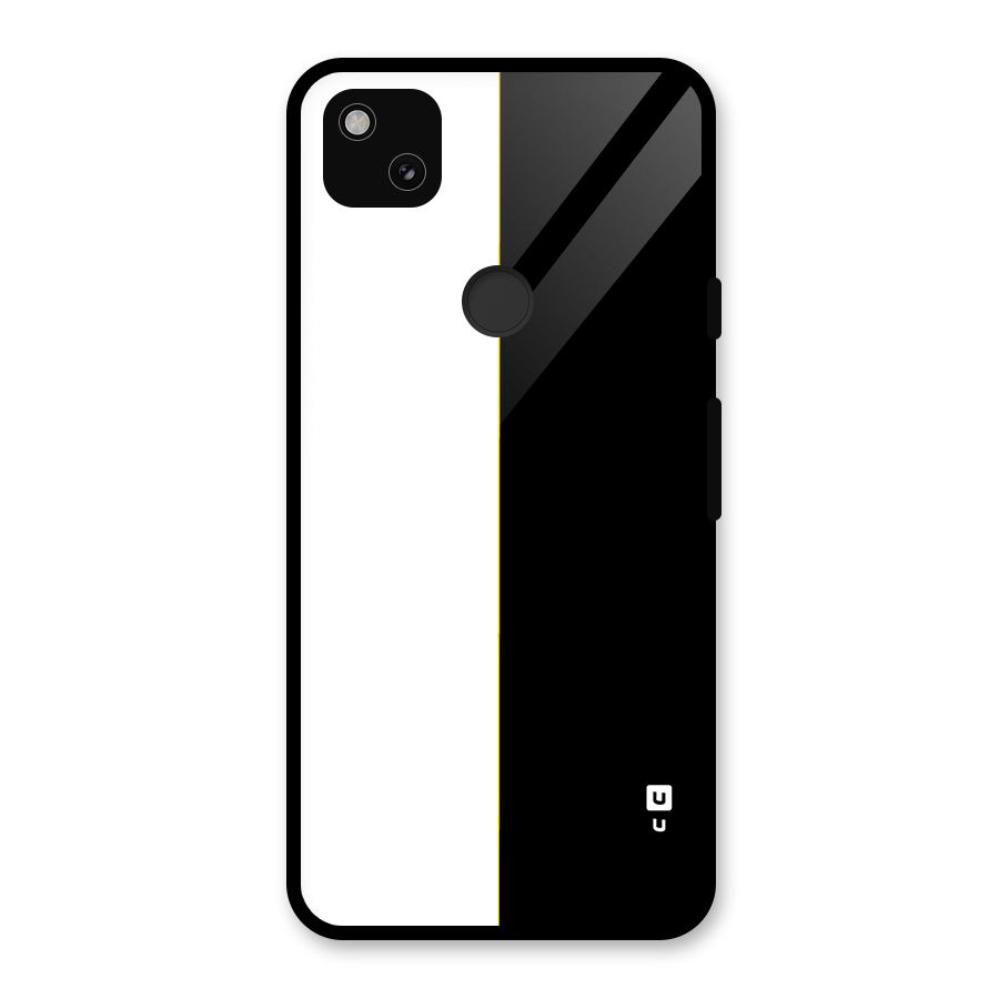 White Black Super Minimalistic Glass Back Case for Google Pixel 4a