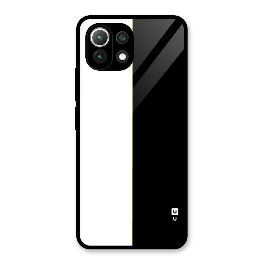 White Black Super Minimalistic Glass Back Case for Mi 11 Lite NE 5G