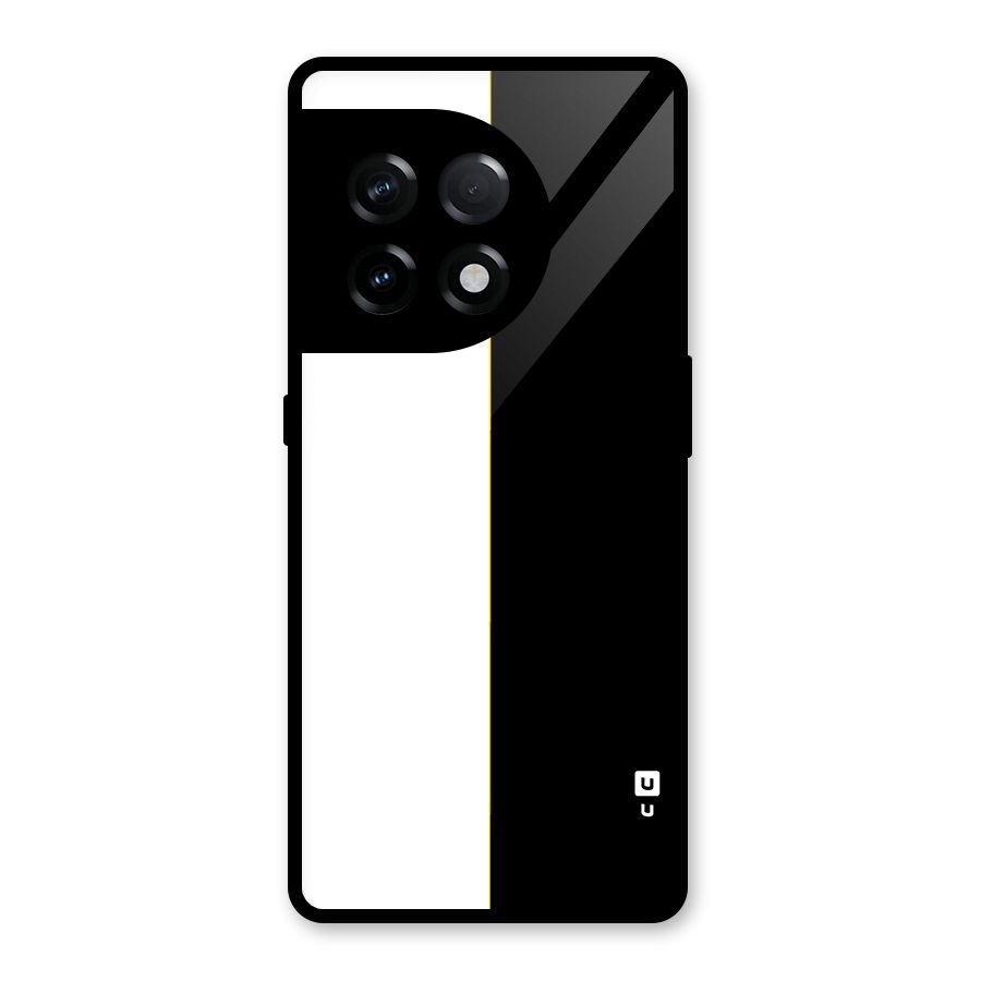 White Black Super Minimalistic Glass Back Case for OnePlus 11R