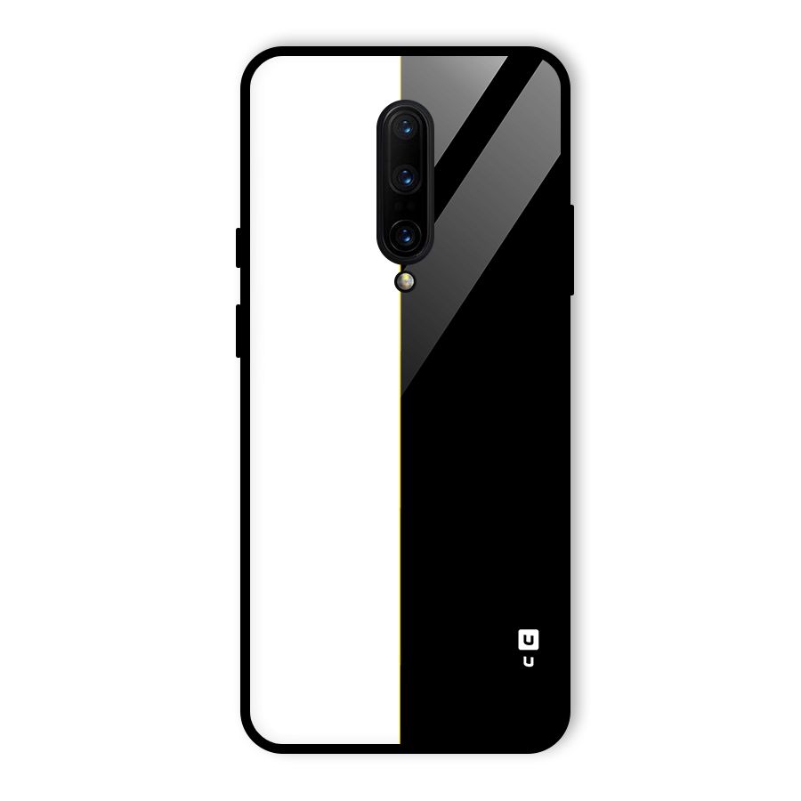 White Black Super Minimalistic Glass Back Case for OnePlus 7 Pro