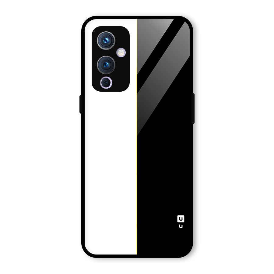 White Black Super Minimalistic Glass Back Case for OnePlus 9