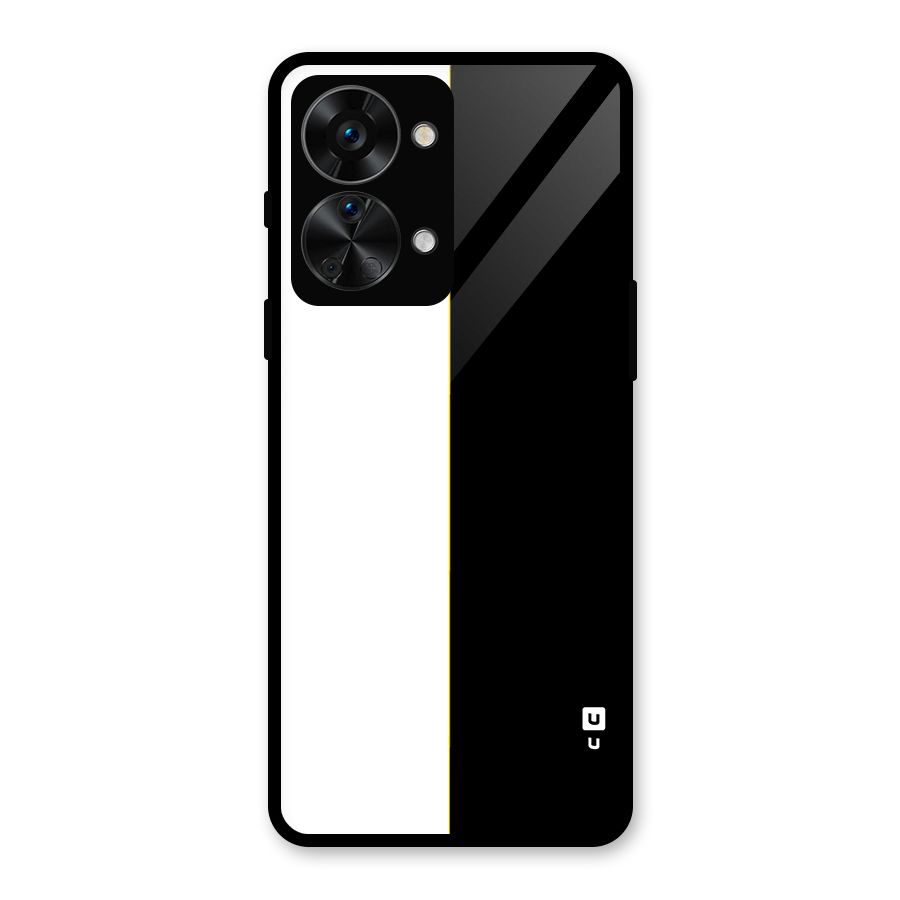 White Black Super Minimalistic Glass Back Case for OnePlus Nord 2T