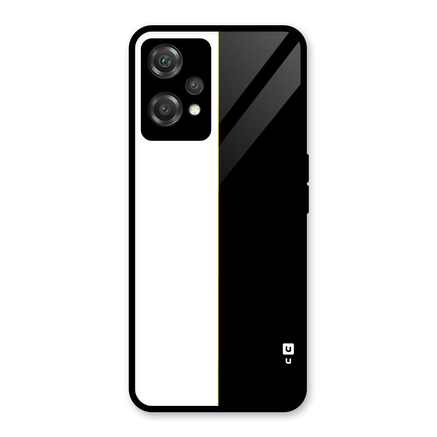 White Black Super Minimalistic Glass Back Case for OnePlus Nord CE 2 Lite 5G