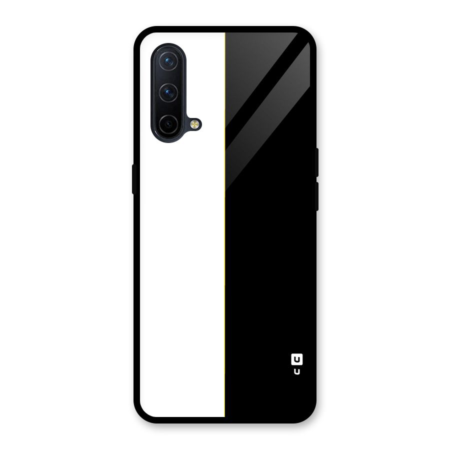 White Black Super Minimalistic Glass Back Case for OnePlus Nord CE 5G