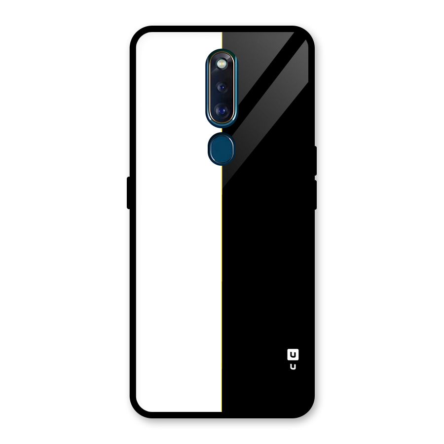 White Black Super Minimalistic Glass Back Case for Oppo F11 Pro