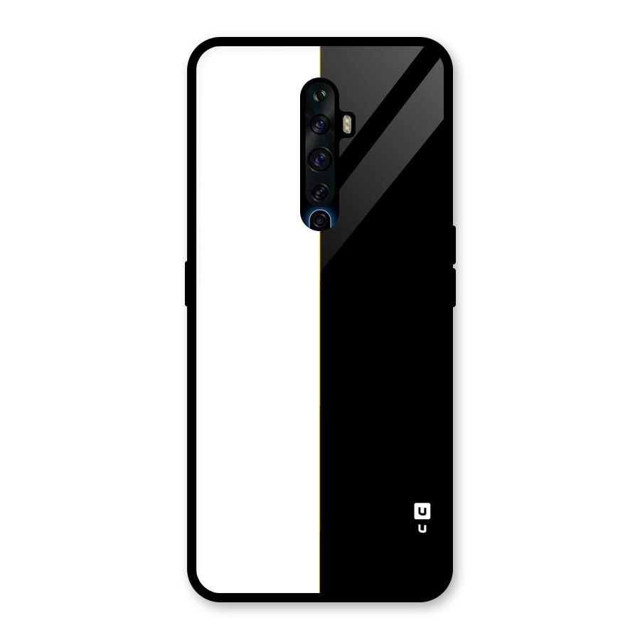 White Black Super Minimalistic Glass Back Case for Oppo Reno2 F