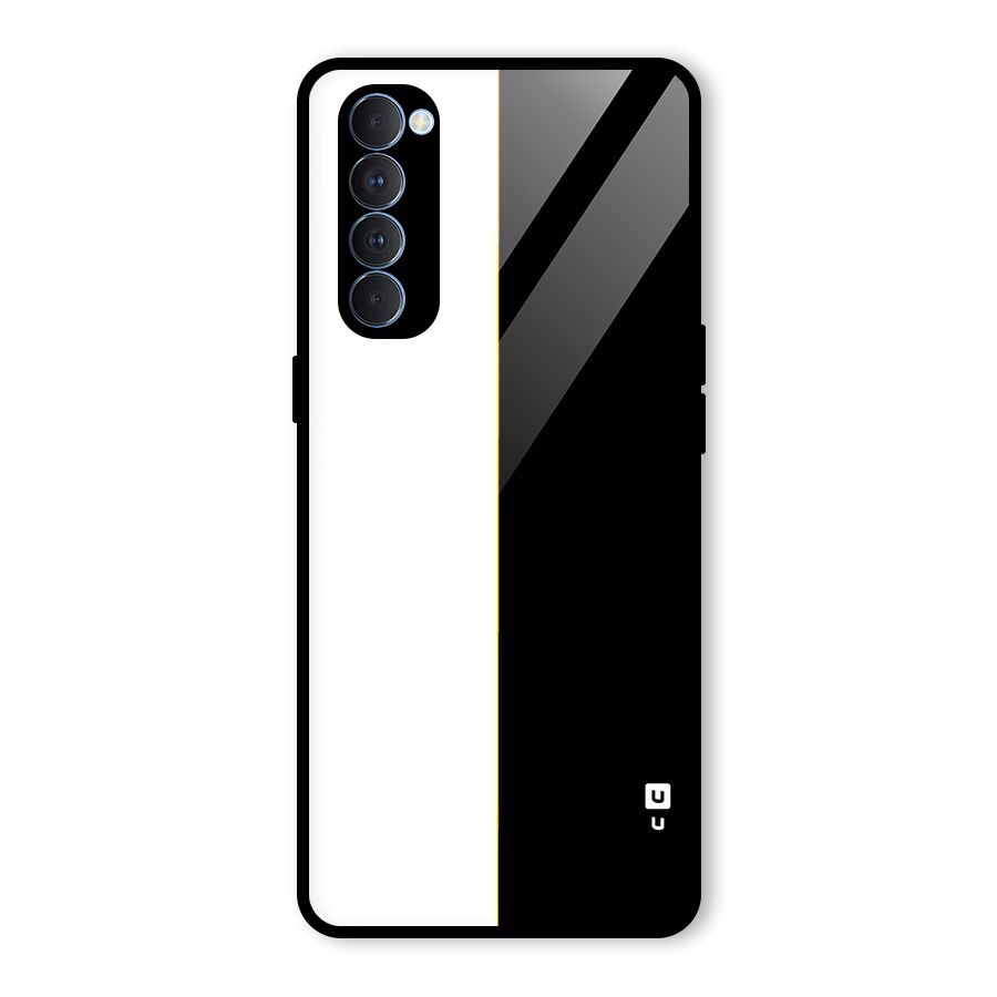 White Black Super Minimalistic Glass Back Case for Oppo Reno4 Pro