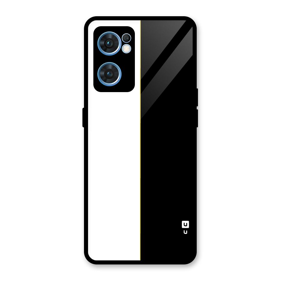 White Black Super Minimalistic Glass Back Case for Oppo Reno7 5G