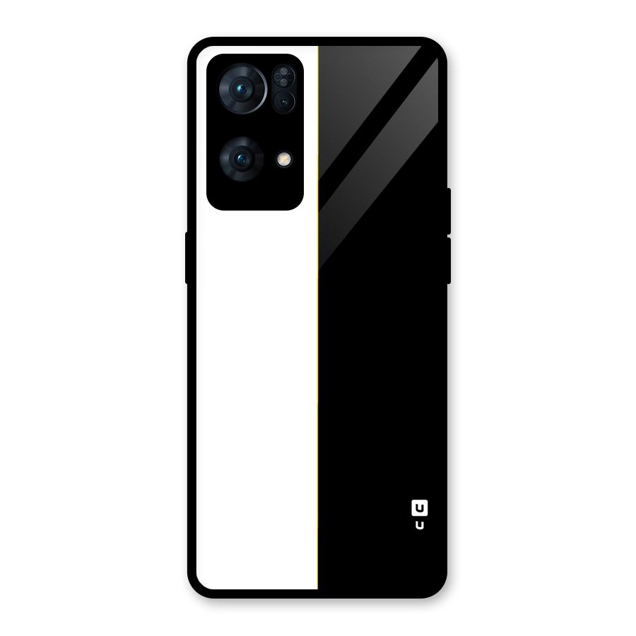 White Black Super Minimalistic Glass Back Case for Oppo Reno7 Pro 5G