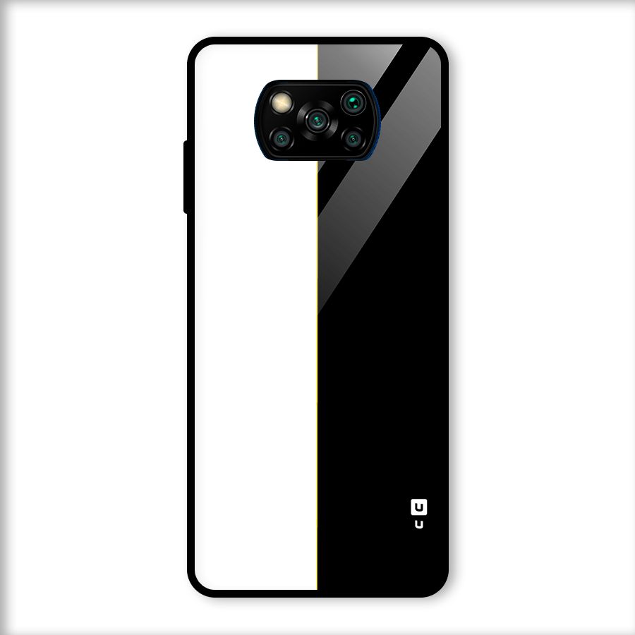 White Black Super Minimalistic Glass Back Case for Poco X3