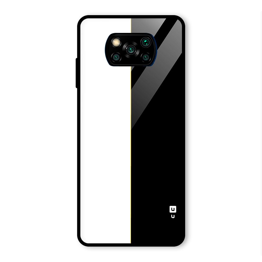 White Black Super Minimalistic Glass Back Case for Poco X3 Pro