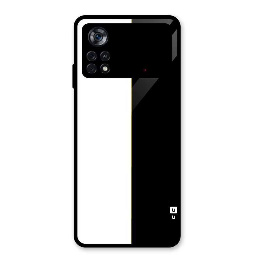 White Black Super Minimalistic Glass Back Case for Poco X4 Pro 5G