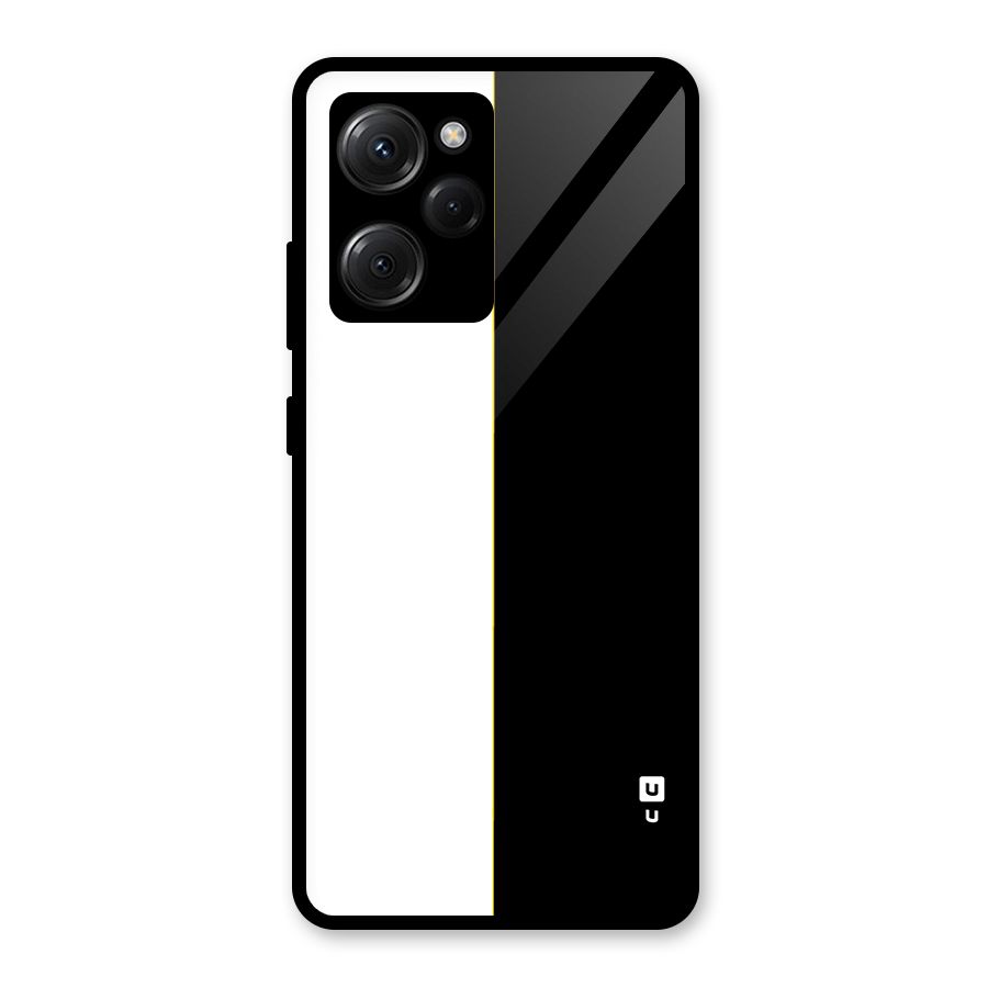 White Black Super Minimalistic Glass Back Case for Poco X5 Pro