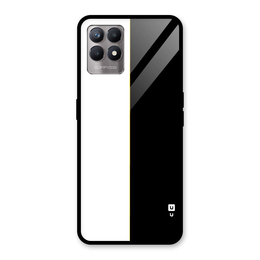 White Black Super Minimalistic Glass Back Case for Realme Narzo 50