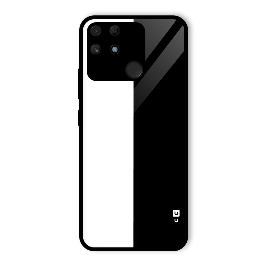 White Black Super Minimalistic Glass Back Case for Realme Narzo 50A