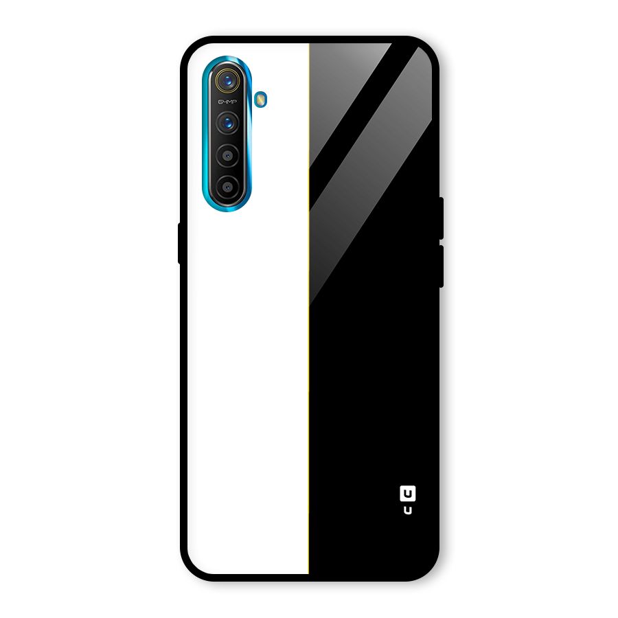 White Black Super Minimalistic Glass Back Case for Realme X2