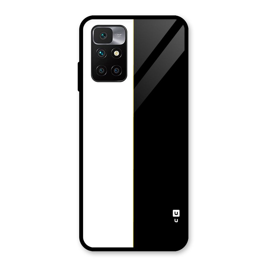 White Black Super Minimalistic Glass Back Case for Redmi 10 Prime
