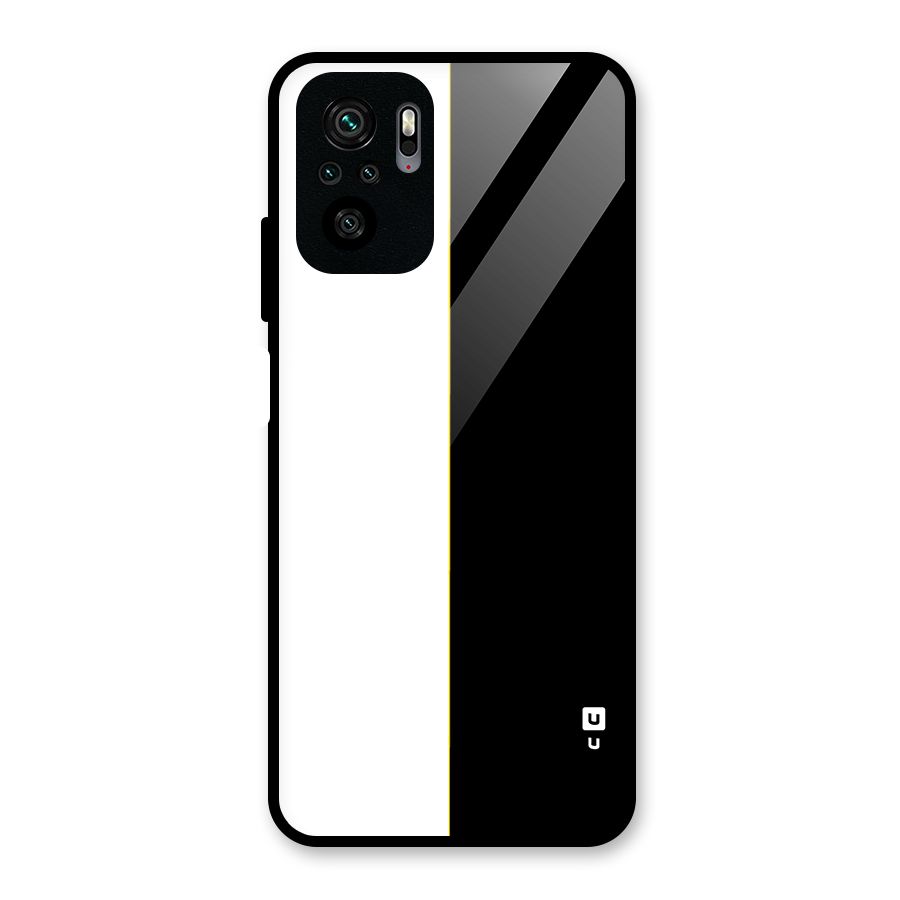 White Black Super Minimalistic Glass Back Case for Redmi Note 10S