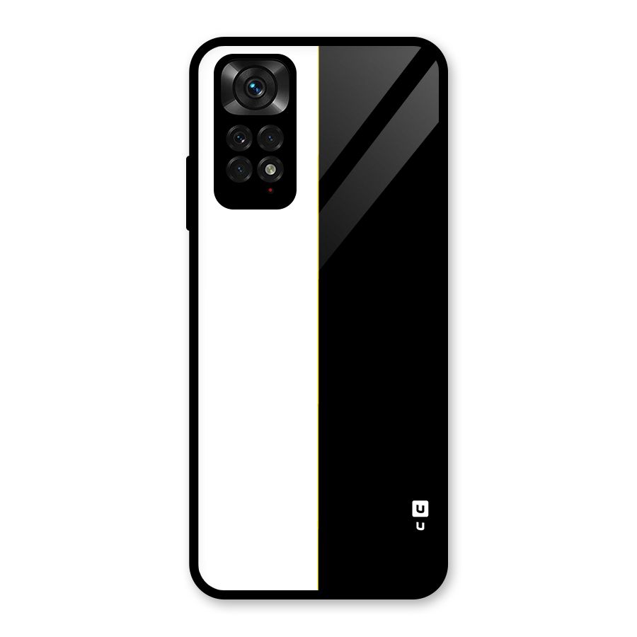 White Black Super Minimalistic Glass Back Case for Redmi Note 11S