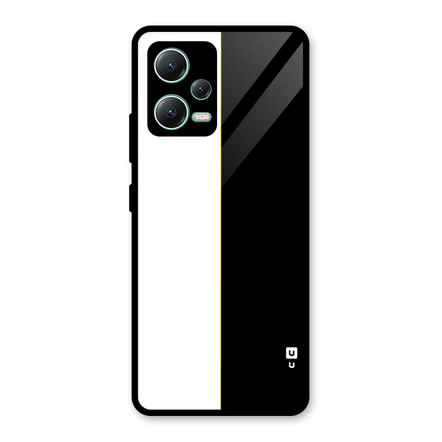 White Black Super Minimalistic Glass Back Case for Redmi Note 12 5G