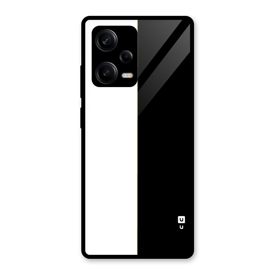 White Black Super Minimalistic Glass Back Case for Redmi Note 12 Pro