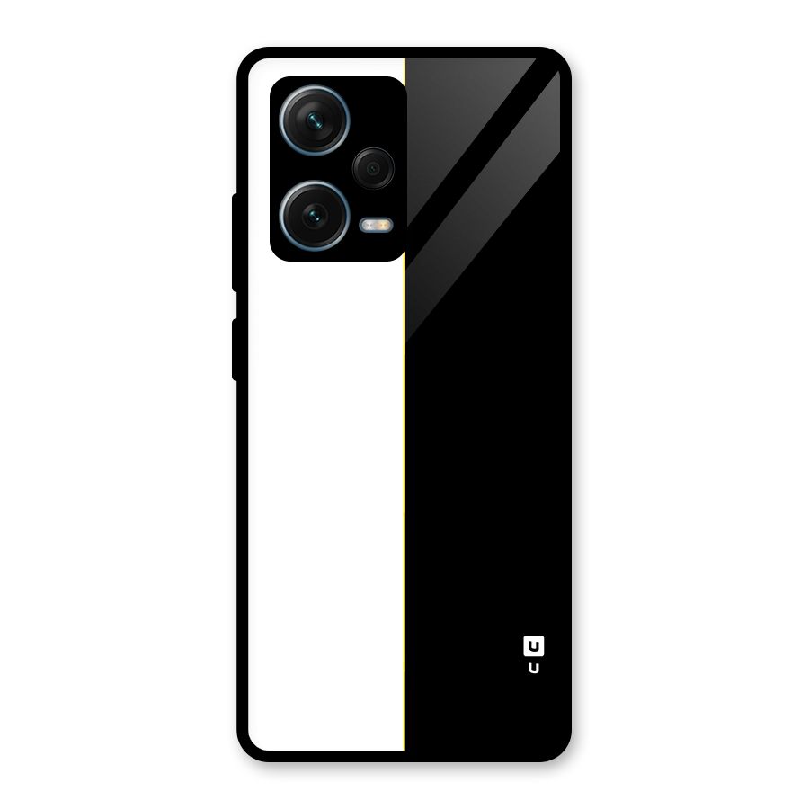 White Black Super Minimalistic Glass Back Case for Redmi Note 12 Pro Plus 5G