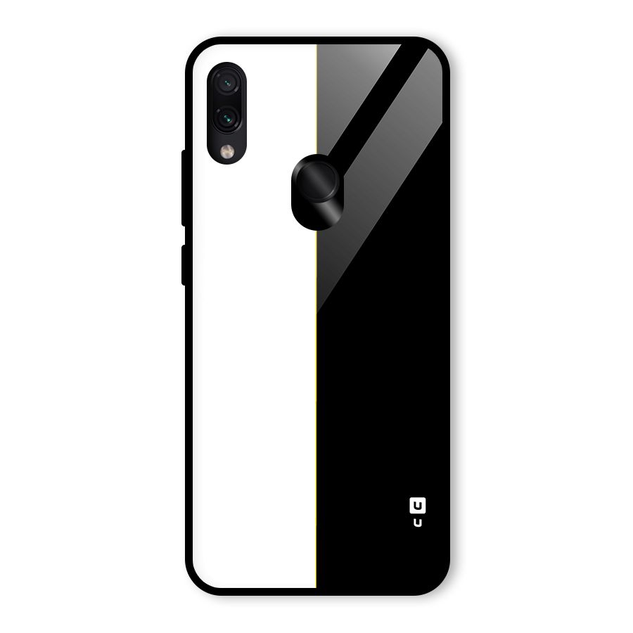 White Black Super Minimalistic Glass Back Case for Redmi Note 7S