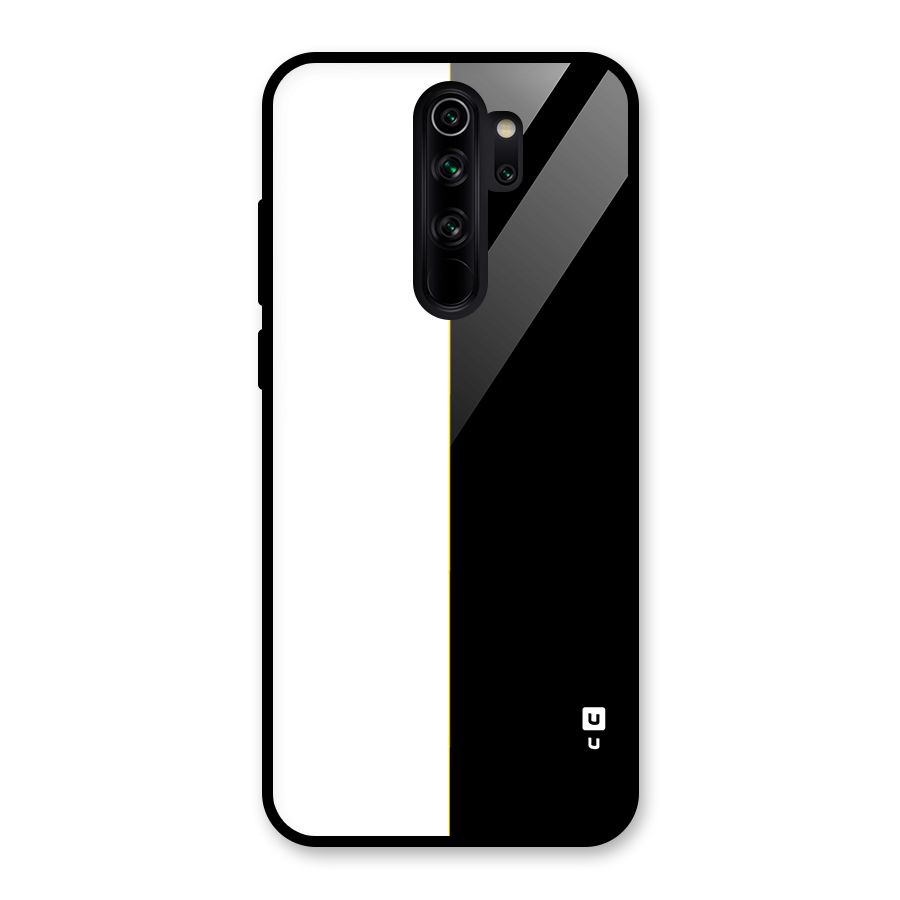 White Black Super Minimalistic Glass Back Case for Redmi Note 8 Pro