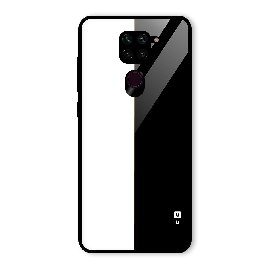 White Black Super Minimalistic Glass Back Case for Redmi Note 9