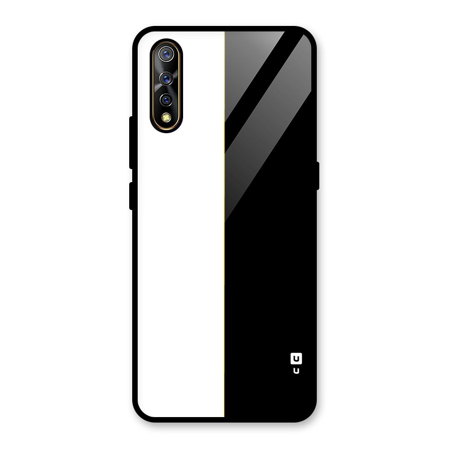 White Black Super Minimalistic Glass Back Case for Vivo S1