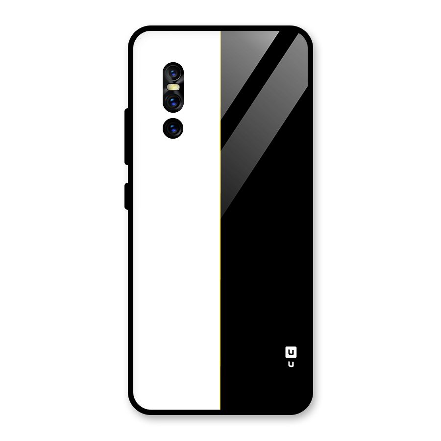 White Black Super Minimalistic Glass Back Case for Vivo V15 Pro