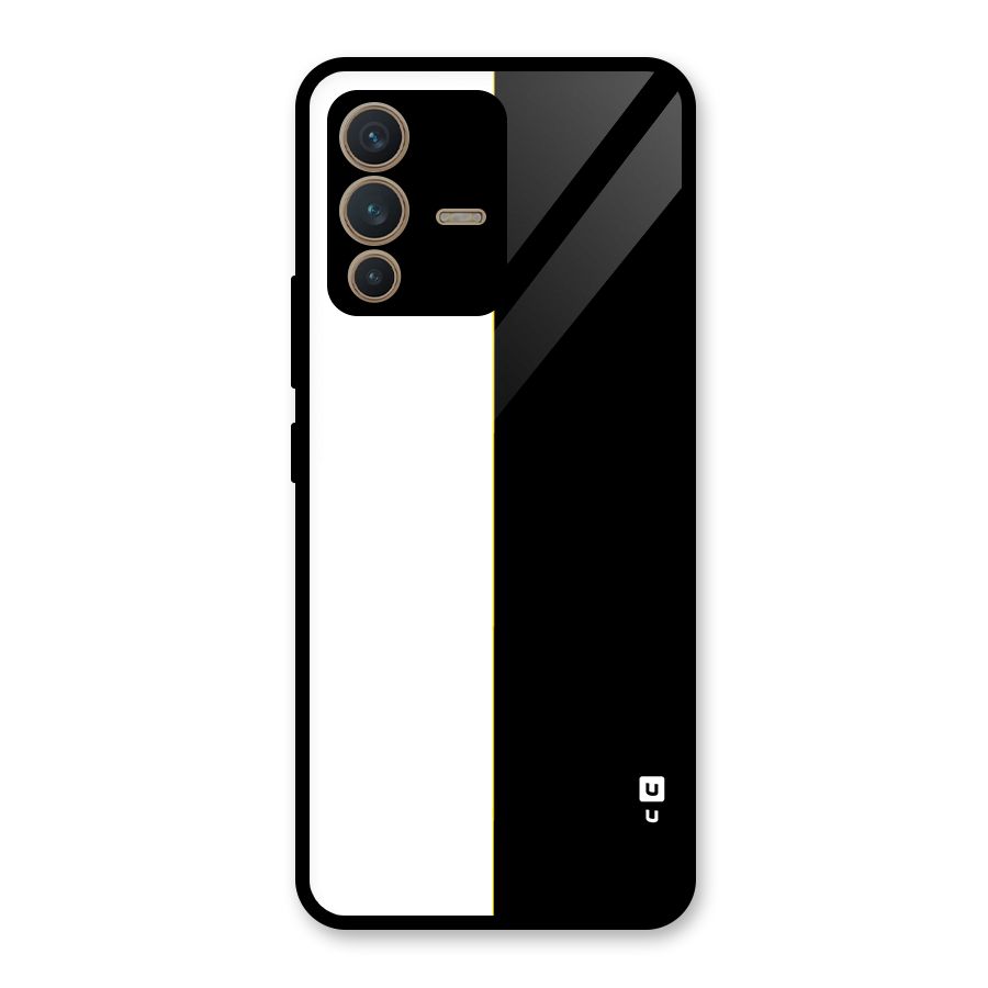White Black Super Minimalistic Glass Back Case for Vivo V23 5G