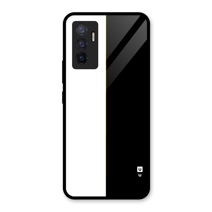 White Black Super Minimalistic Glass Back Case for Vivo V23e