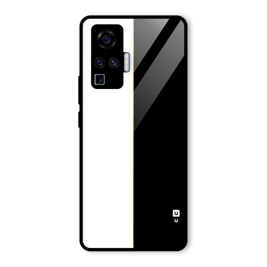 White Black Super Minimalistic Glass Back Case for Vivo X50 Pro