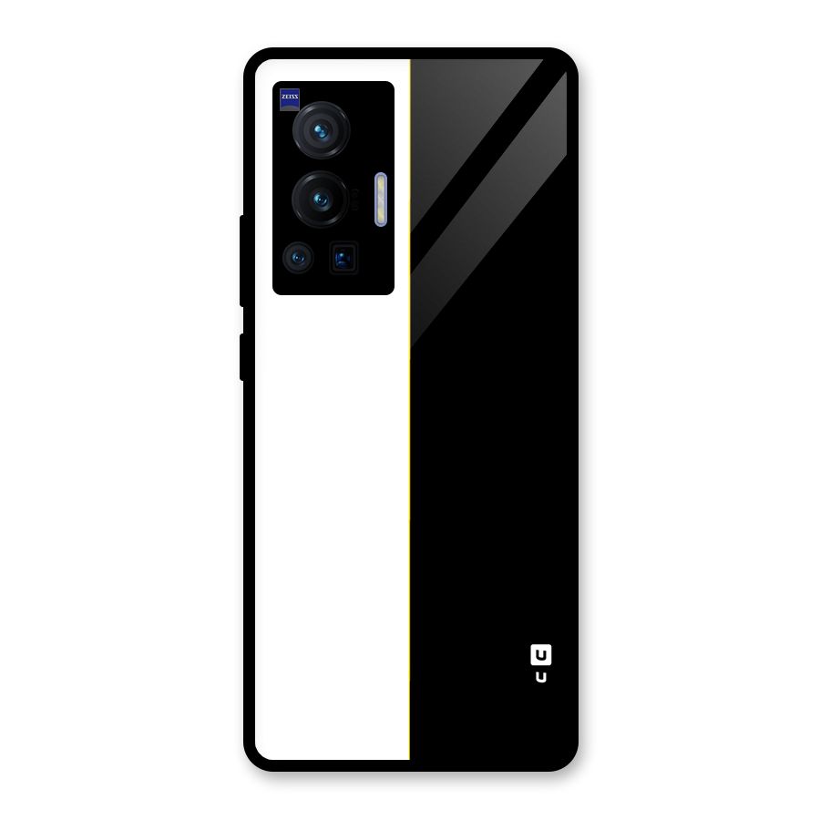 White Black Super Minimalistic Glass Back Case for Vivo X70 Pro