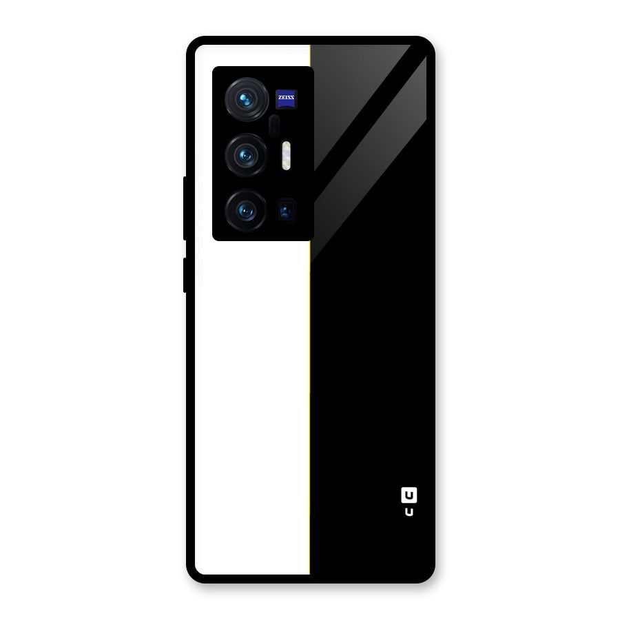 White Black Super Minimalistic Glass Back Case for Vivo X70 Pro Plus